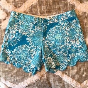 Blue and white floral Lilly Pulitzer shorts
